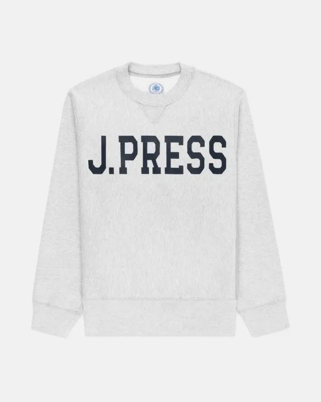Made-in-USA Ash Grey J.Press Crewneck Sweatshirt sold by J. Press