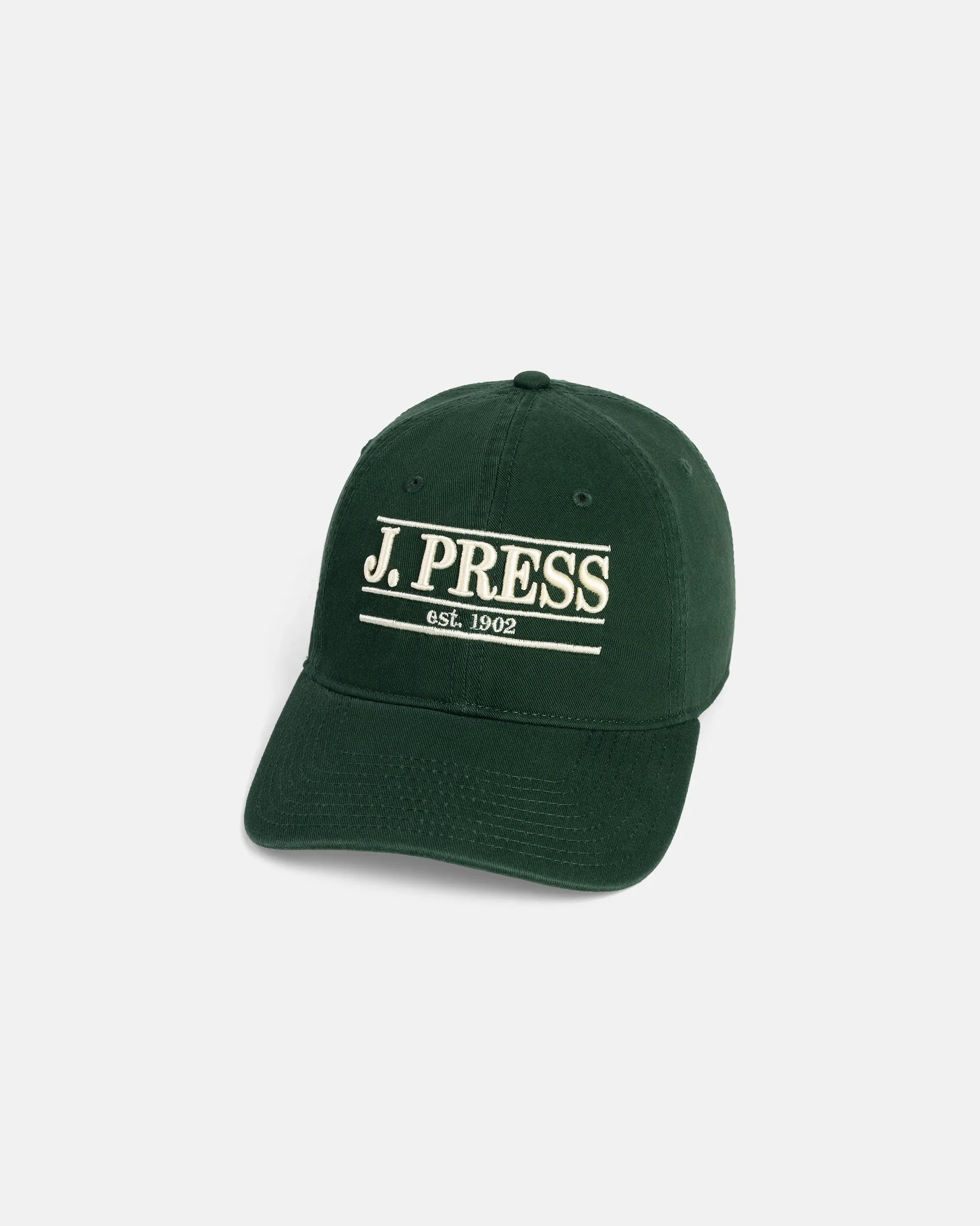 J. PRESS Green Three-Bar Dad Hat sold by J. Press