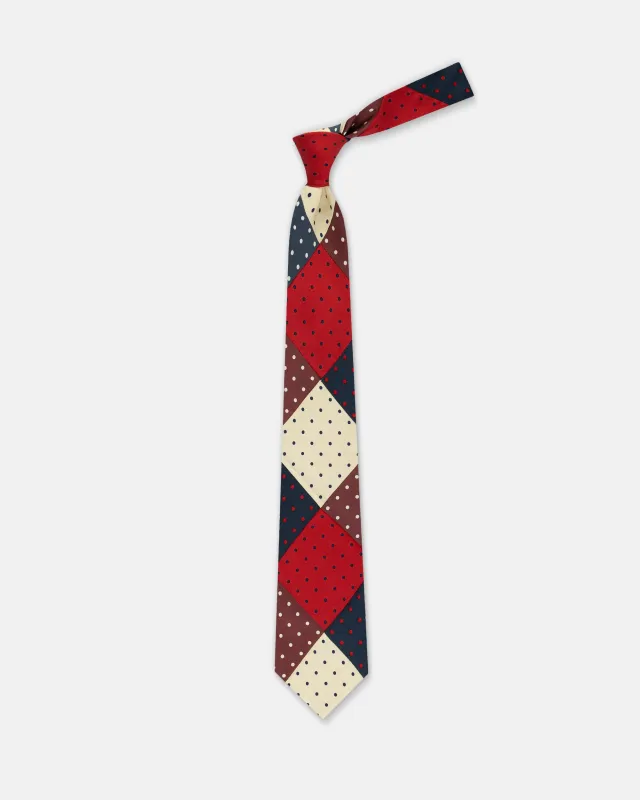 Made-in-USA Patchwork Polka Dot Tie sold by J. Press