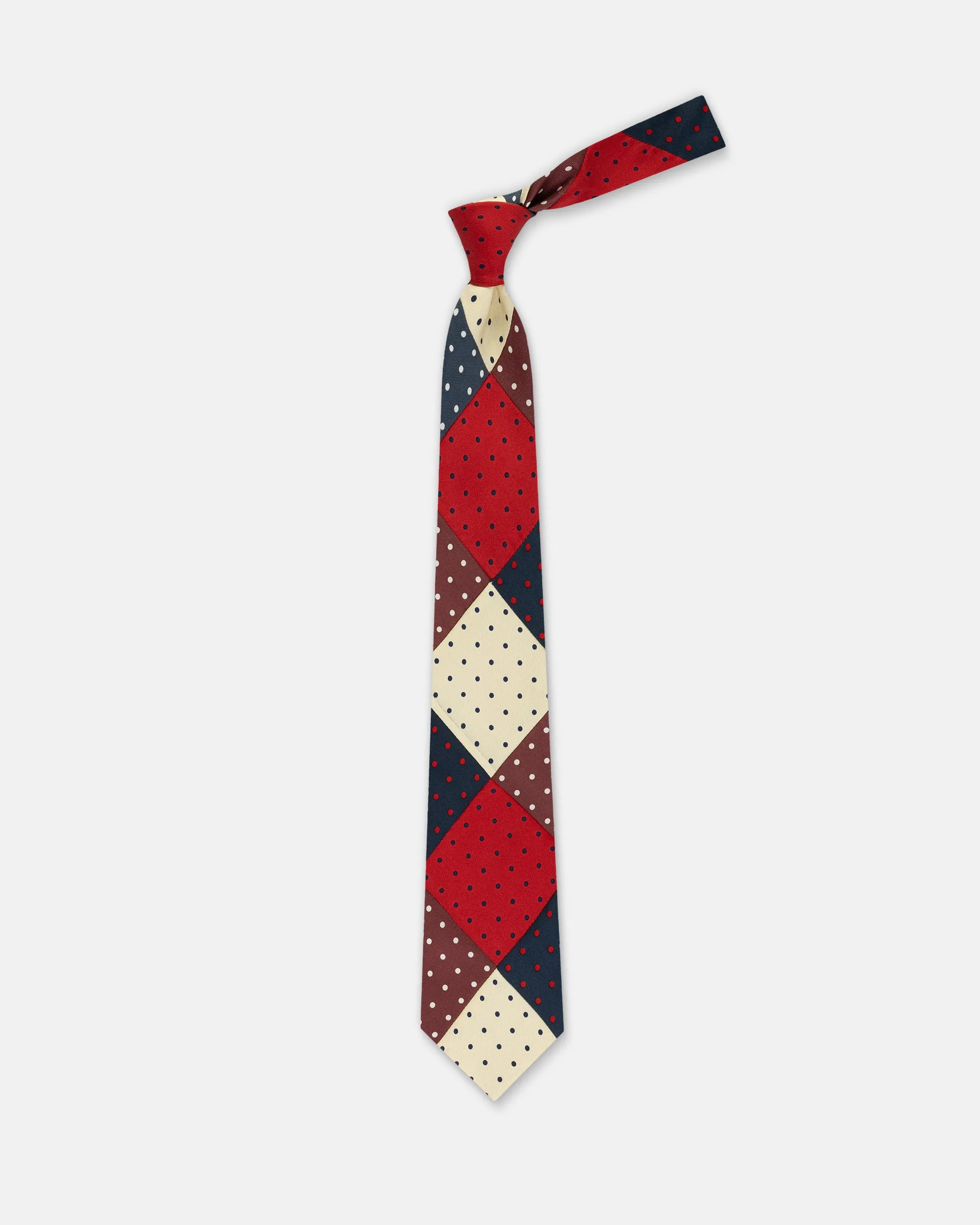 Made-in-USA Patchwork Polka Dot Tie sold by J. Press