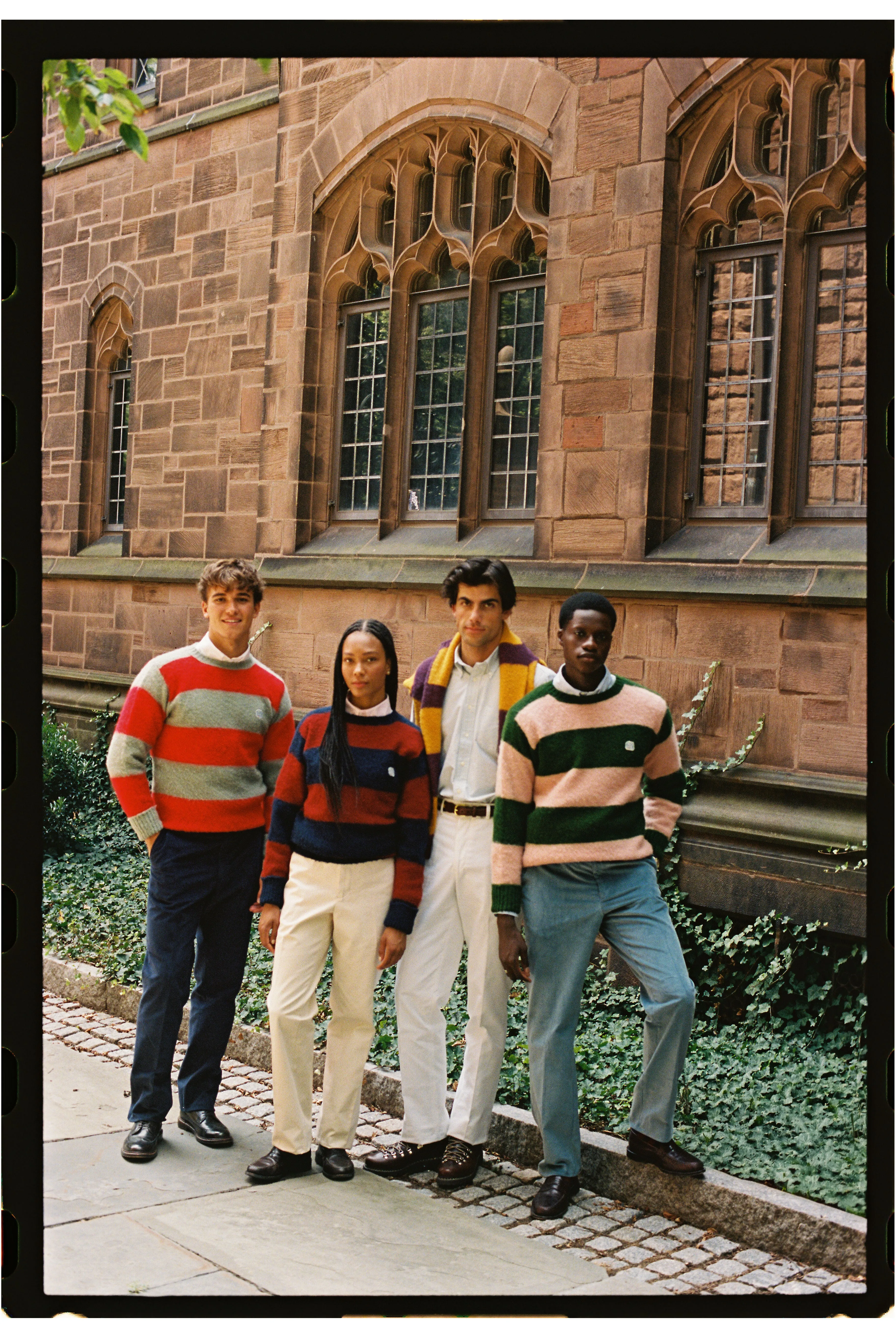 Made-in-Scotland Purple & Yellow Stripe Shaggy Dog Icon Sweater - Classic Fit sold by J. Press product image thumbnail 4