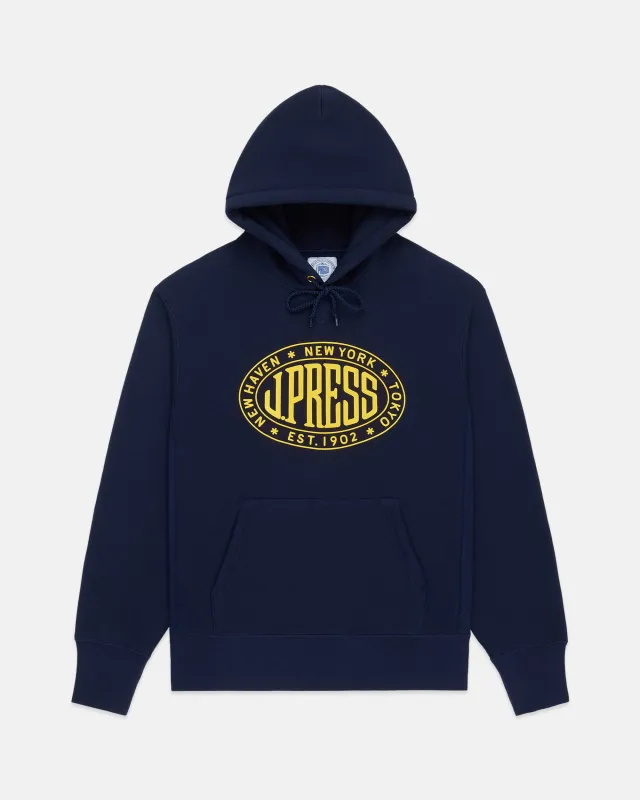 Made in USA J. Press Vintage Seal Logo Hoodie sold by J. Press
