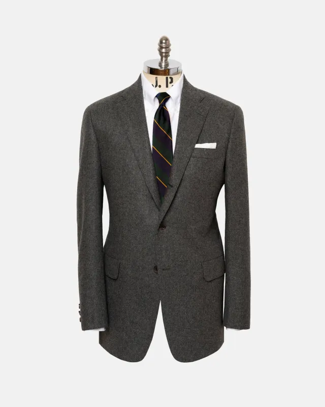 Made-in-USA Grey Fox Flannel Suit sold by J. Press