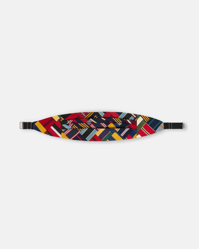 Made-in-USA Patchwork Silk Repp Cummerbund made by J. Press