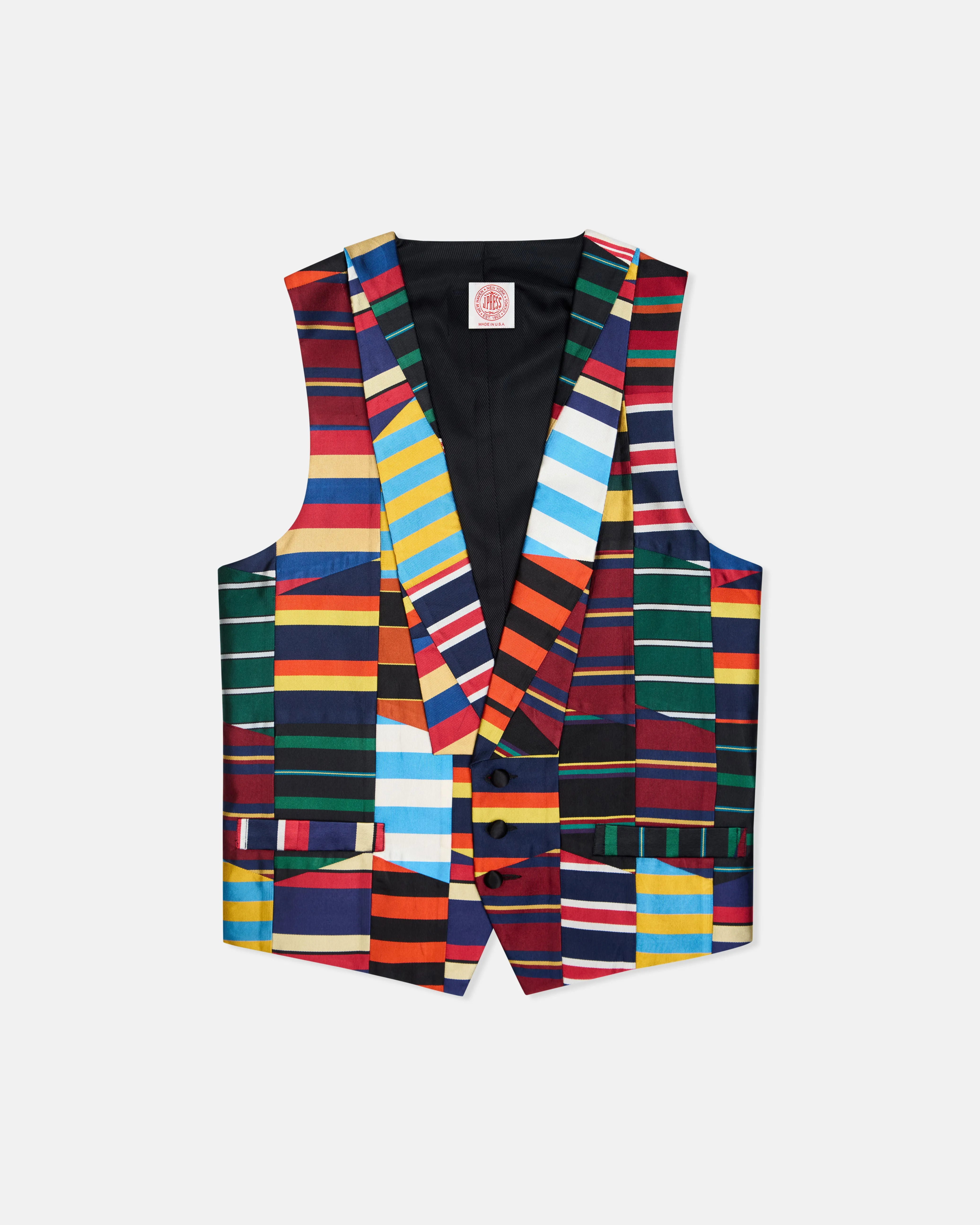 Made-in-USA Patchwork Silk Repp Waistcoat - Custom Make sold by J. Press