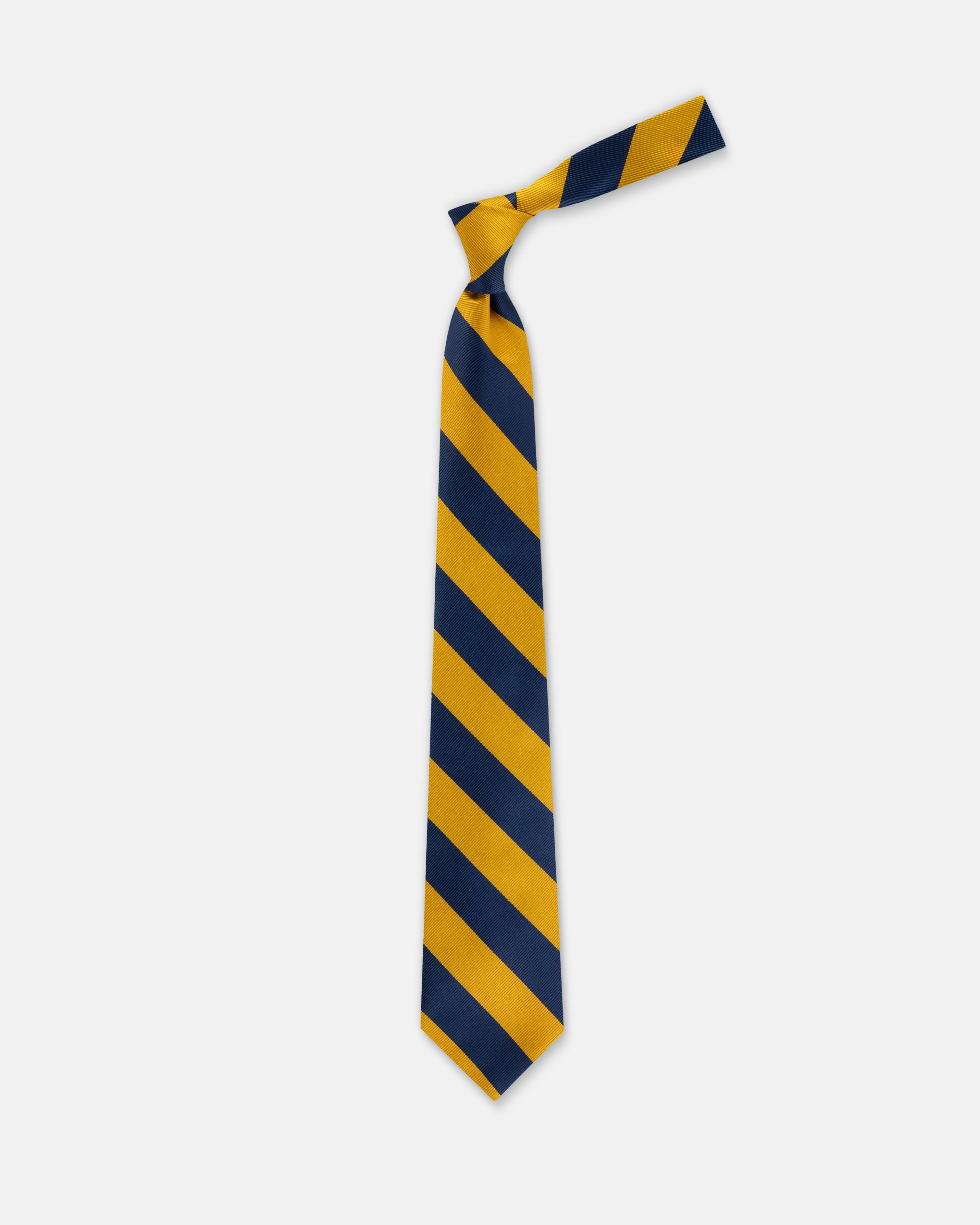 Made-in-USA Navy & Yellow Guard Stripe Silk Repp Tie sold by J. Press