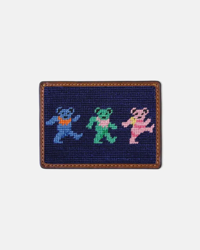 Dancing Bear Needlepoint Card Case sold by J. Press