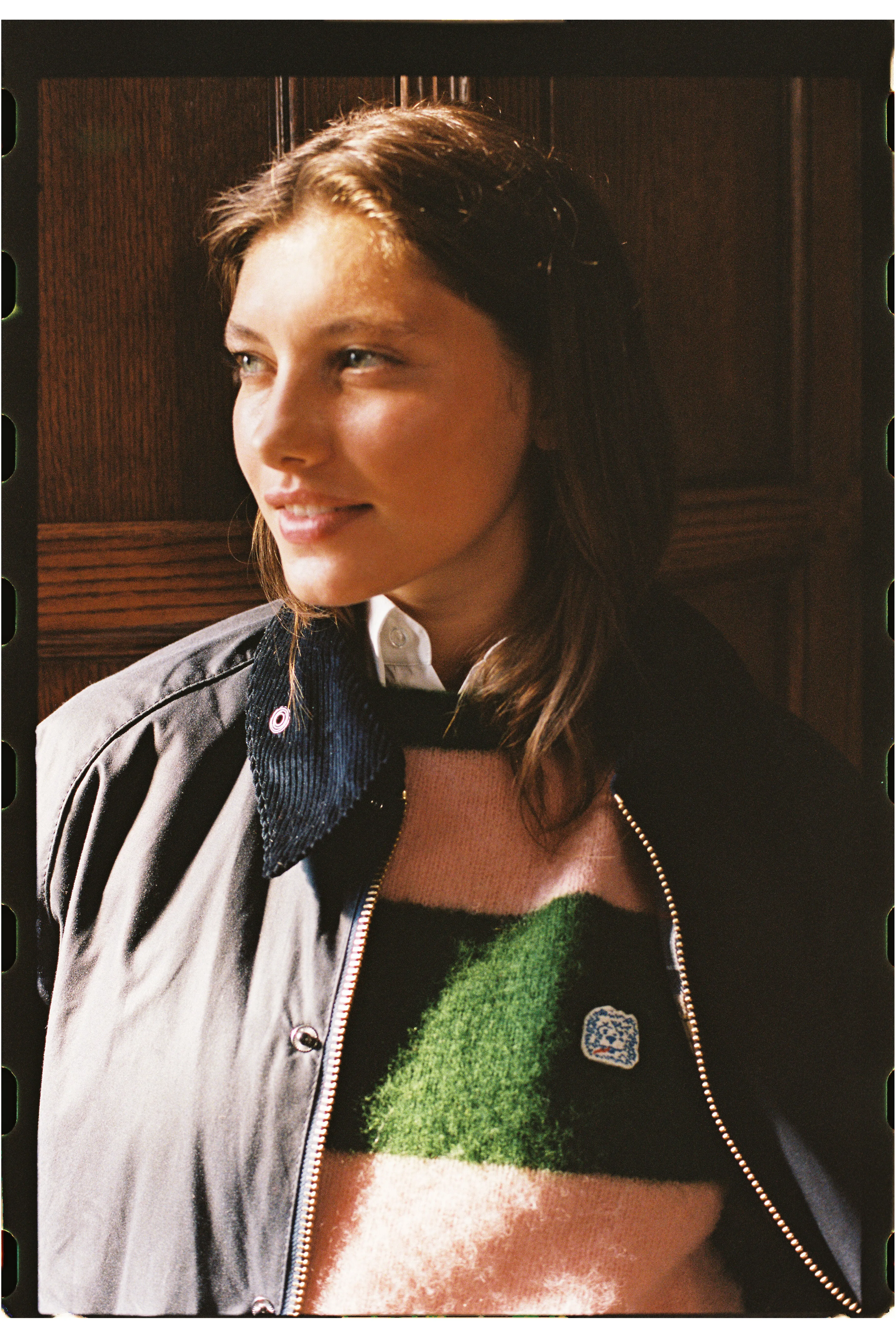 Made-in-Scotland Green & Pink Stripe Shaggy Dog Icon Sweater - Classic Fit sold by J. Press product image thumbnail 4