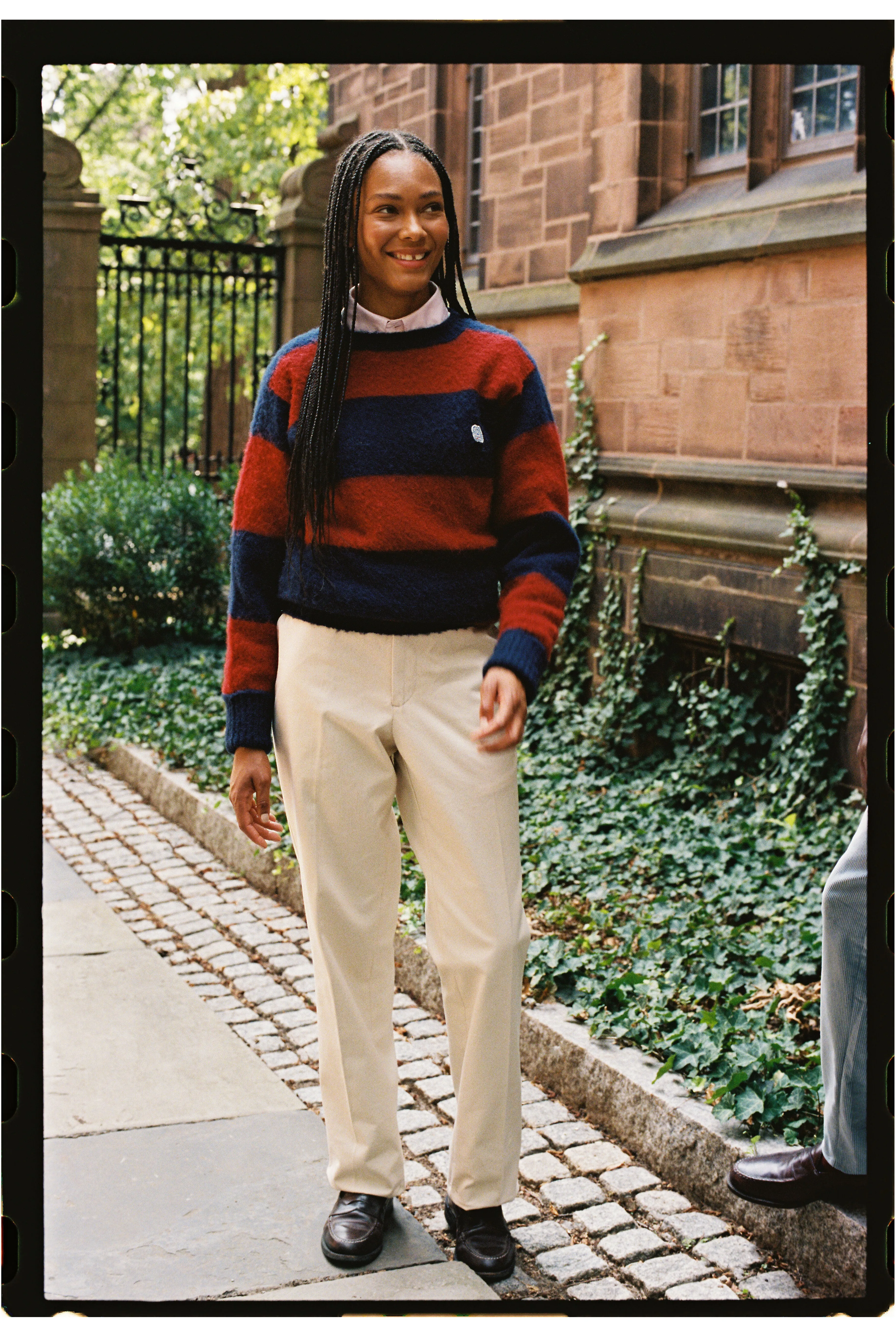 Made-in-Scotland Navy & Dark Red Stripe Shaggy Dog Icon Sweater - Classic Fit sold by J. Press product image thumbnail 5