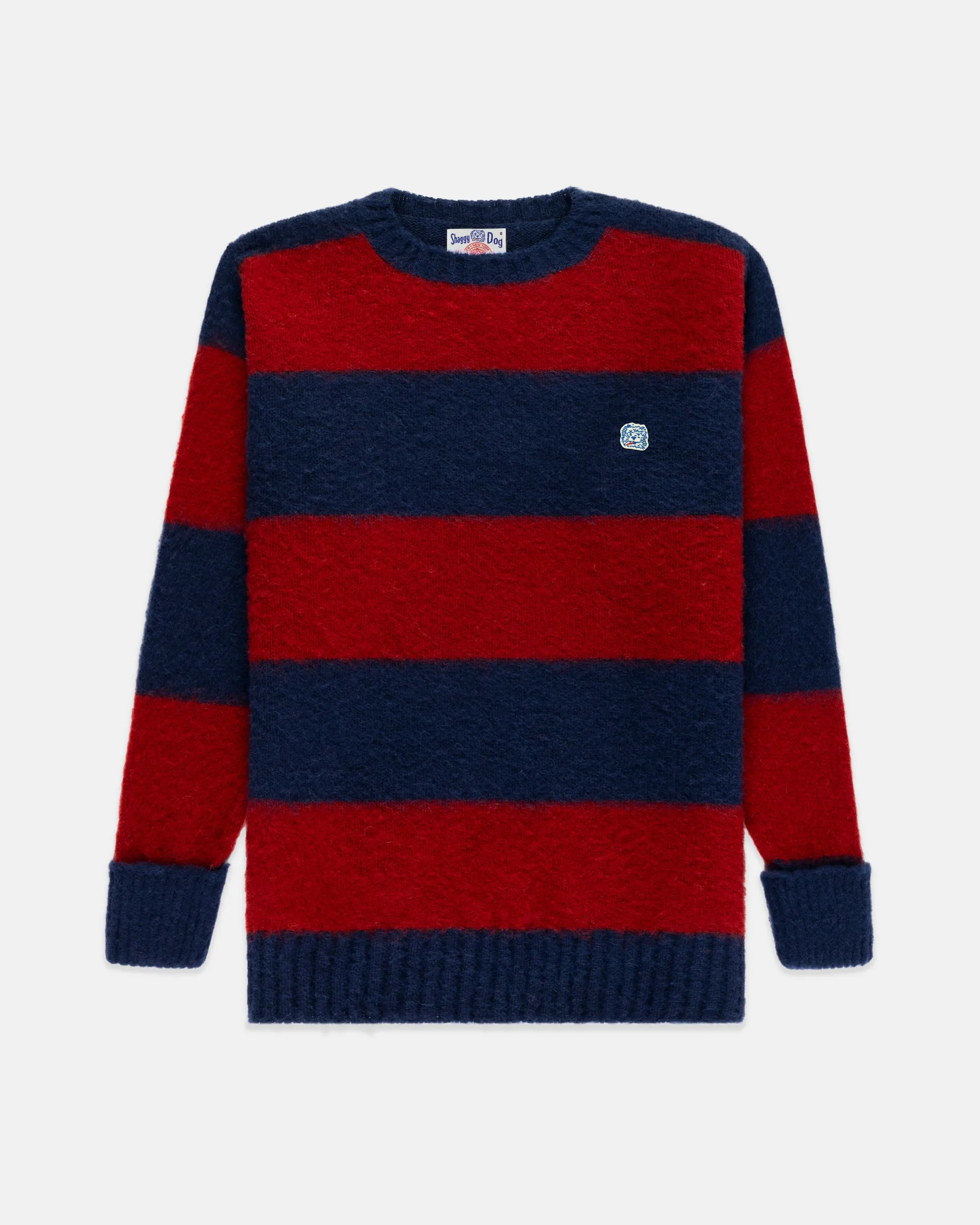 Made-in-Scotland Navy & Dark Red Stripe Shaggy Dog Icon Sweater - Classic Fit sold by J. Press product image thumbnail 2