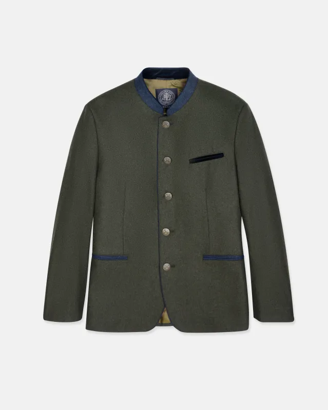 Made-in-Austria Loden Green Wool/Cashmere Tyrolean Jacket sold by J. Press