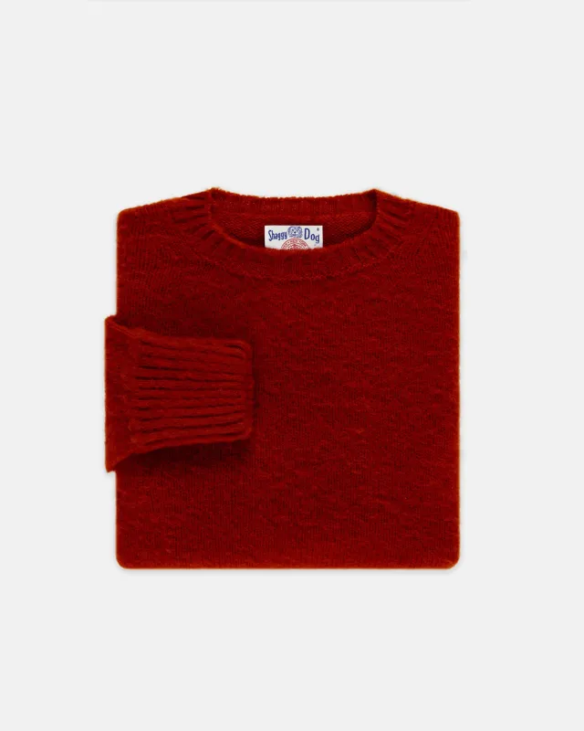 Made-in-Scotland Dark Red Shaggy Dog Sweater - Classic Fit sold by J. Press
