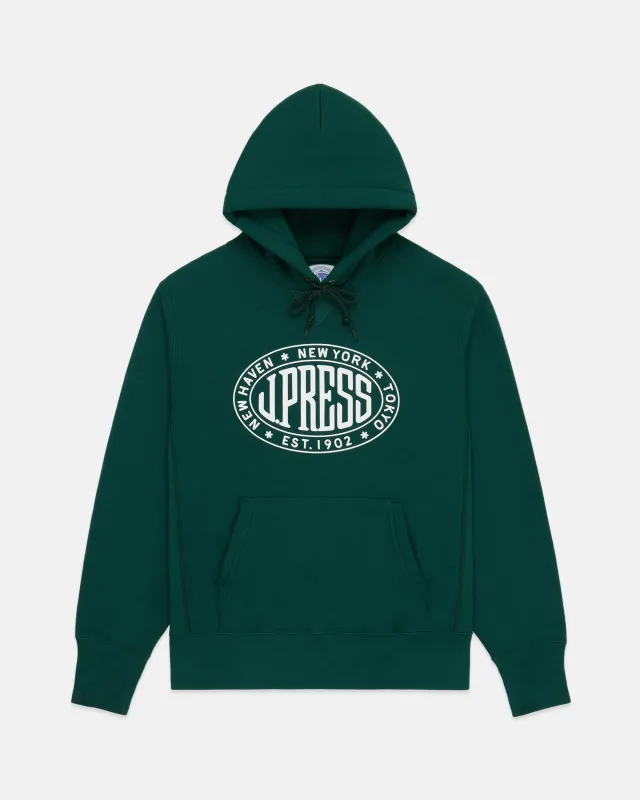 Made in USA J. Press Vintage Seal Logo Hoodie sold by J. Press