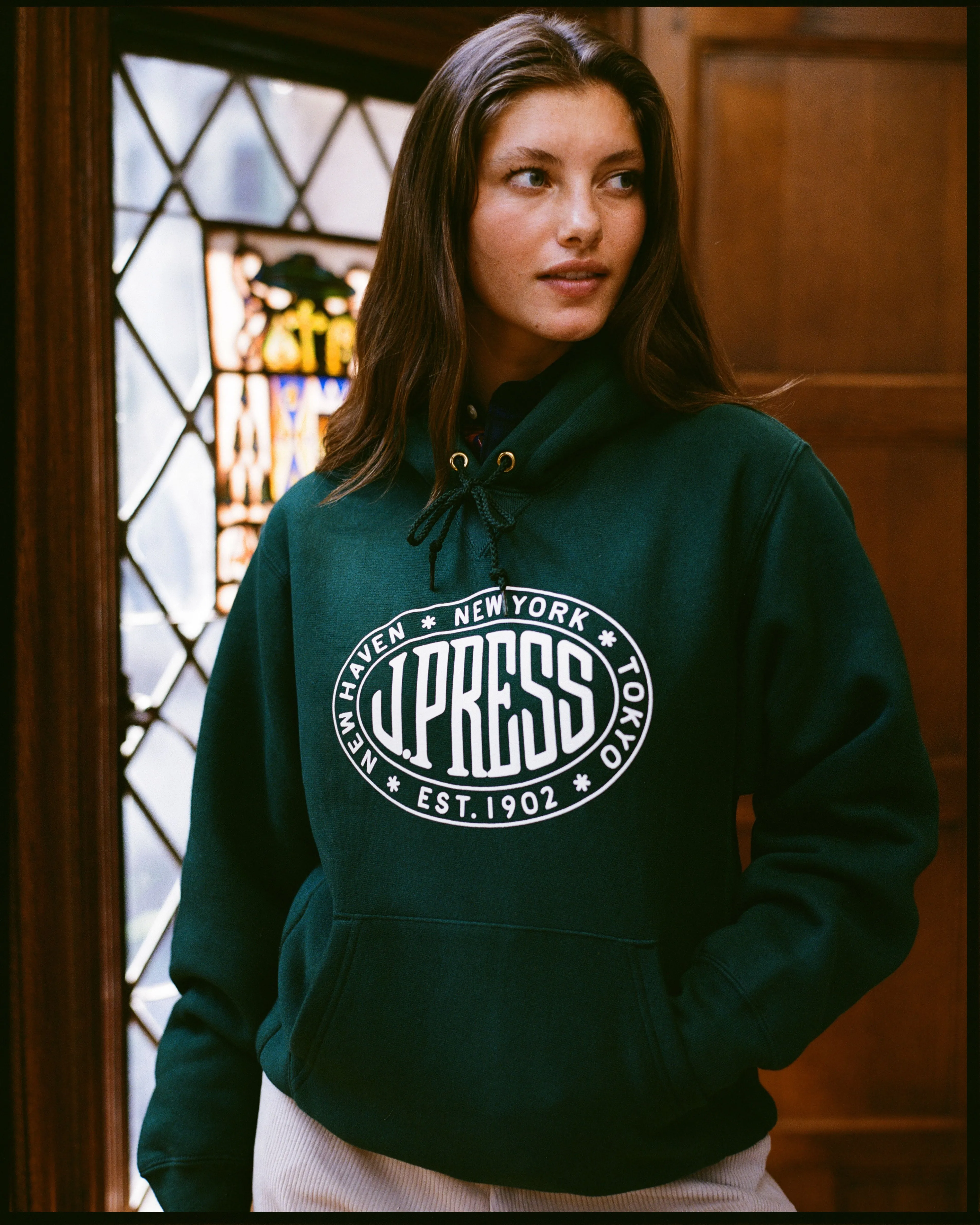 Made in USA J. Press Vintage Seal Logo Hoodie sold by J. Press product image thumbnail 4