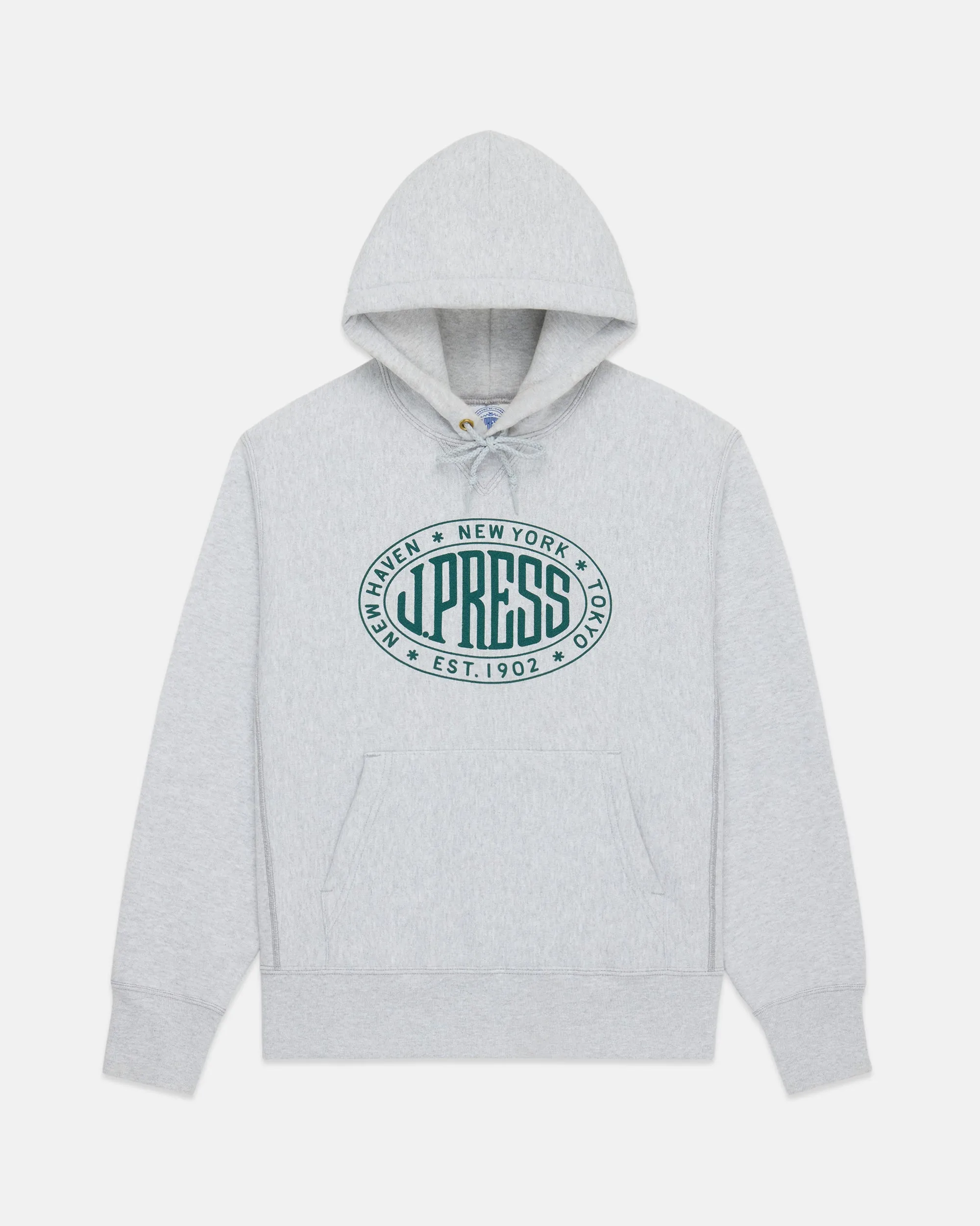 Made in USA J. Press Vintage Seal Logo Hoodie sold by J. Press