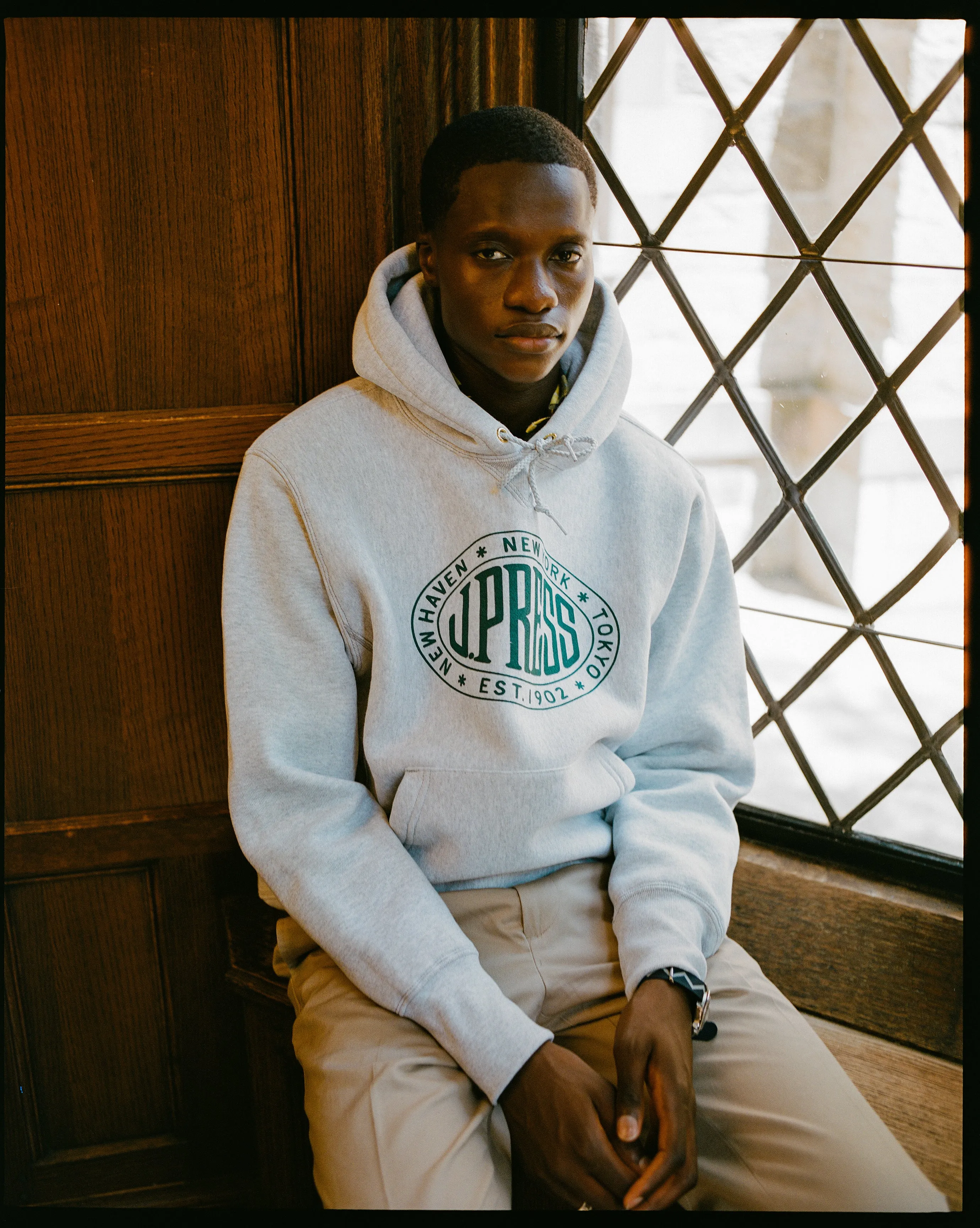 Made in USA J. Press Vintage Seal Logo Hoodie sold by J. Press product image thumbnail 4