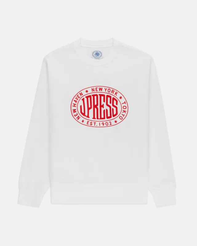 Made-in-USA White Vintage J. Press Vintage Seal Sweatshirt sold by J. Press