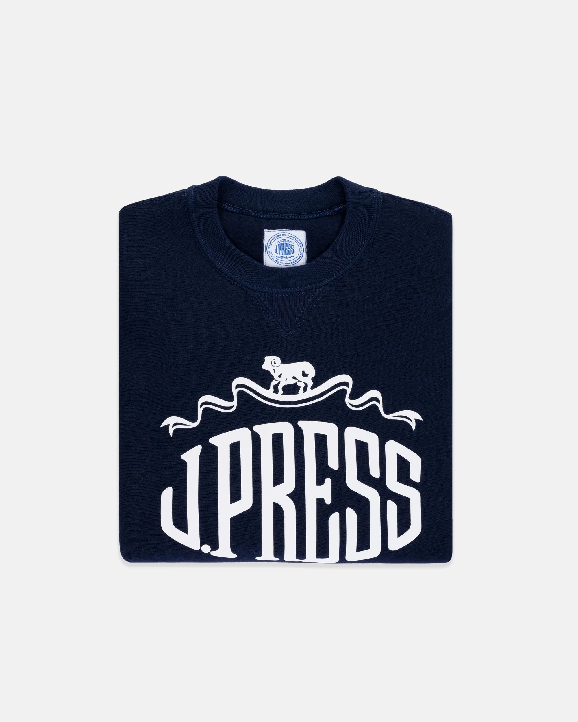 Made-in-USA Navy J. Press "Sheep and Shears" Logo Sweatshirt sold by J. Press product image thumbnail 3