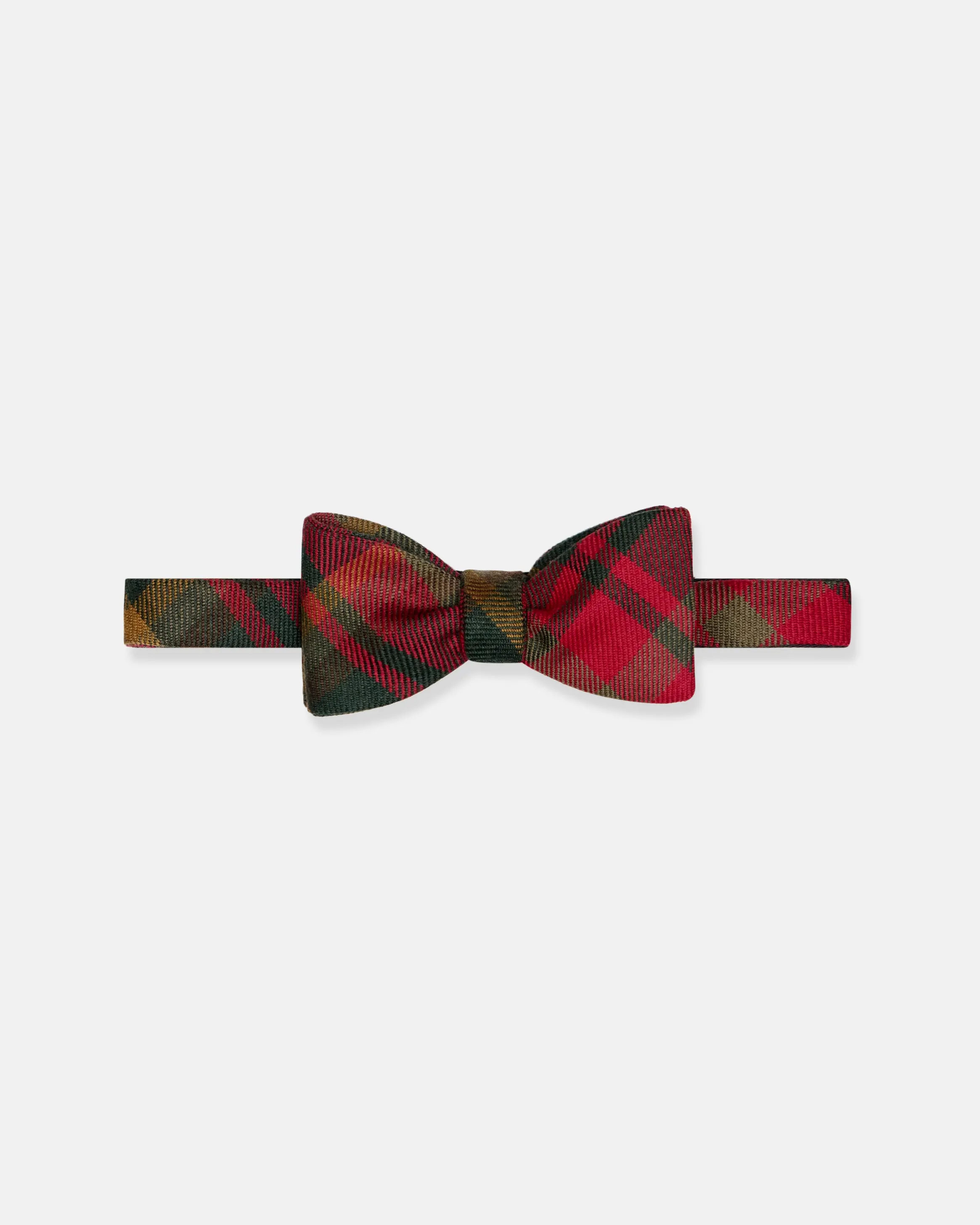 Made-in-UK Maple Leaf Tartan Wool Bow Tie sold by J. Press