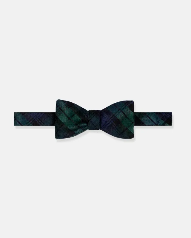 Made-in-England Blackwatch Tartan Wool Bow Tie sold by J. Press