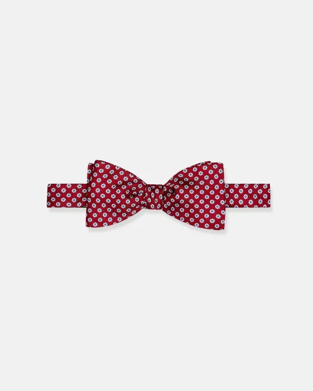 Made-in-England Red Printed Foulard Silk Bow Tie sold by J. Press