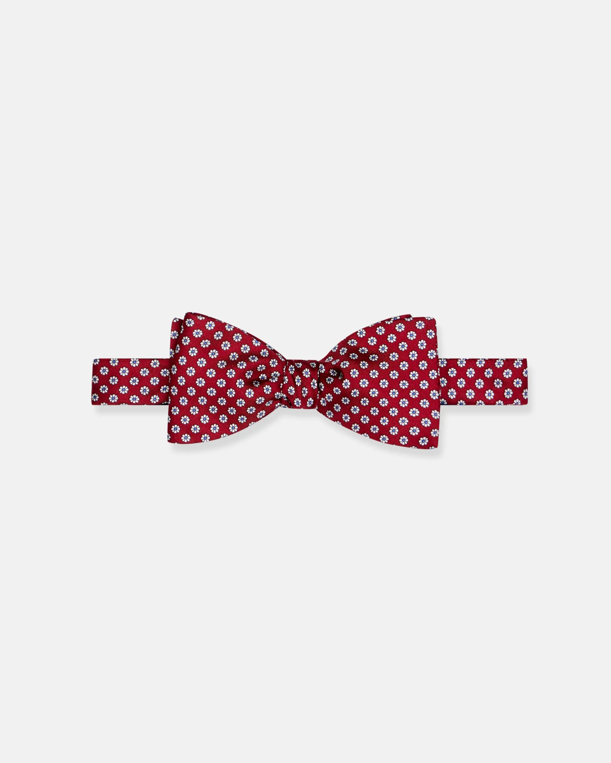 Made-in-UK Red Printed Foulard Silk Bow Tie sold by J. Press
