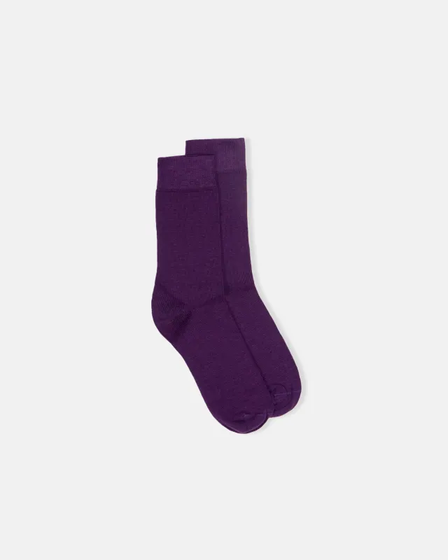 Solid Purple Cotton Socks sold by J. Press