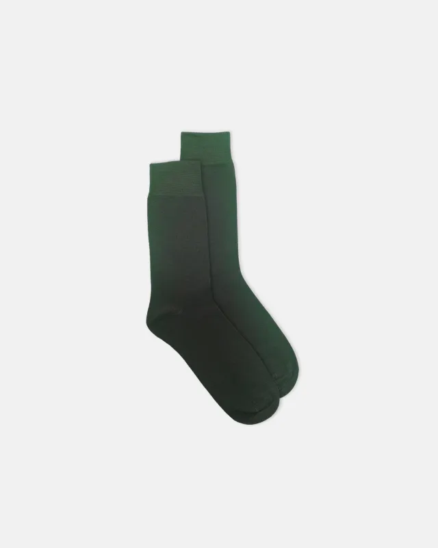 Solid Green Cotton Socks sold by J. Press