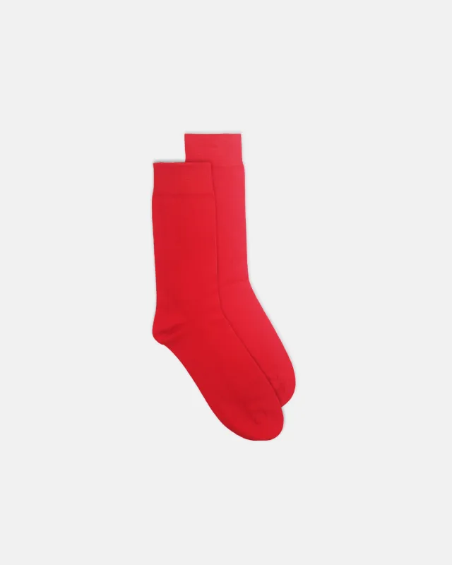 Solid Red Cotton Socks sold by J. Press