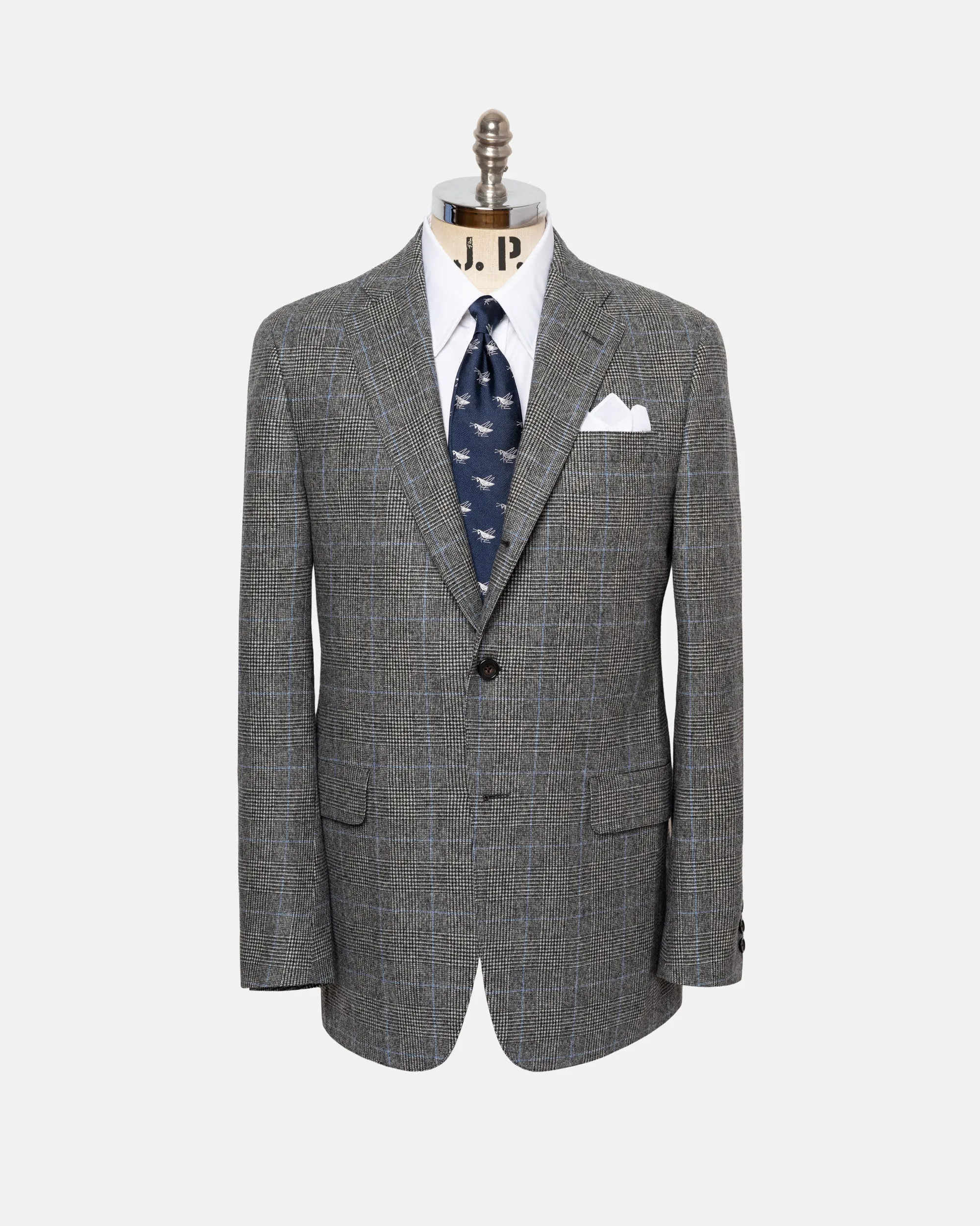 Made-in-USA Black & White Prince-of-Wales Fox Flannel Suit sold by J. Press