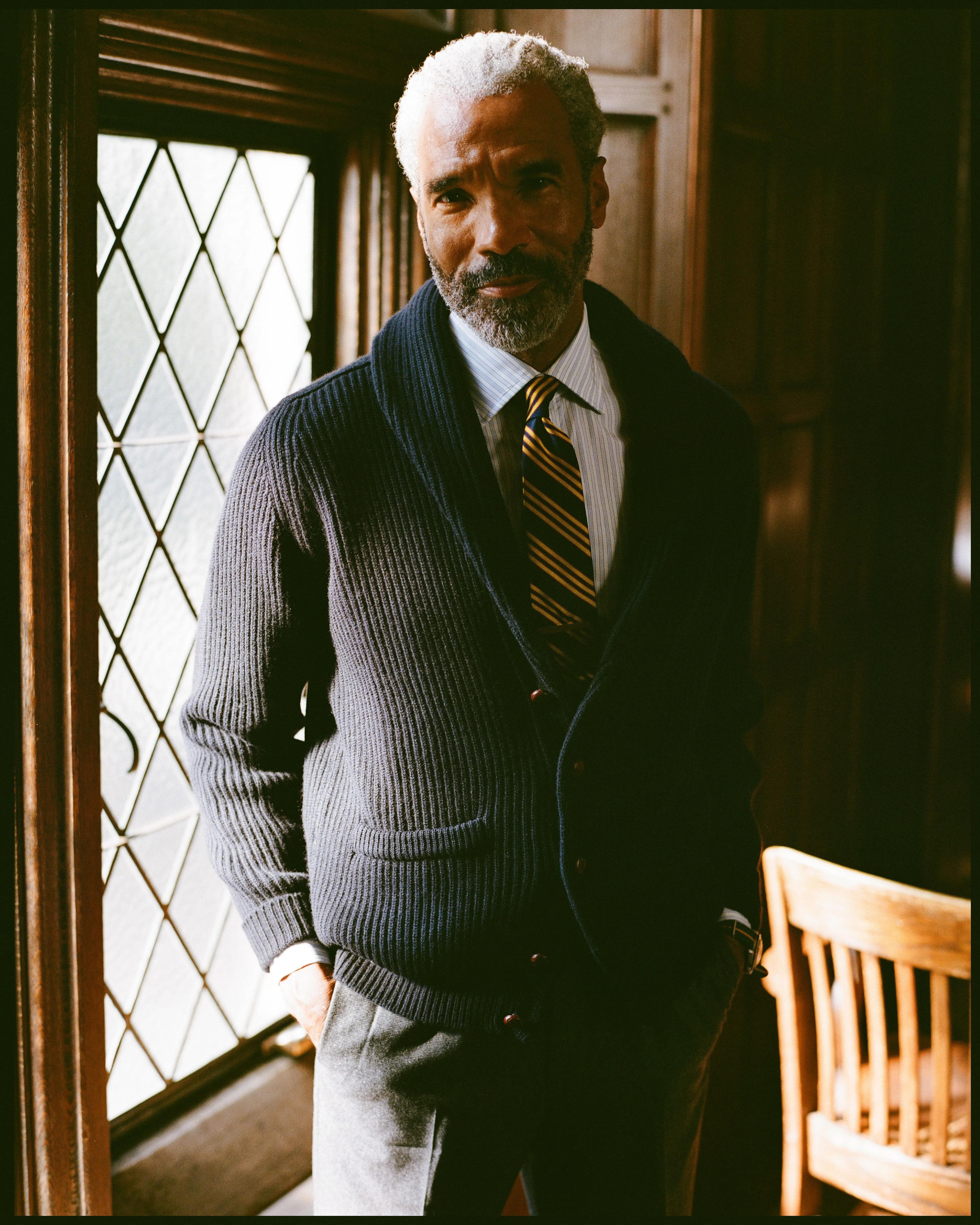 Made-in-USA Thomas Mason Blue Shadow Stripe Poplin Dress Shirt - Classic Fit sold by J. Press product image thumbnail 4