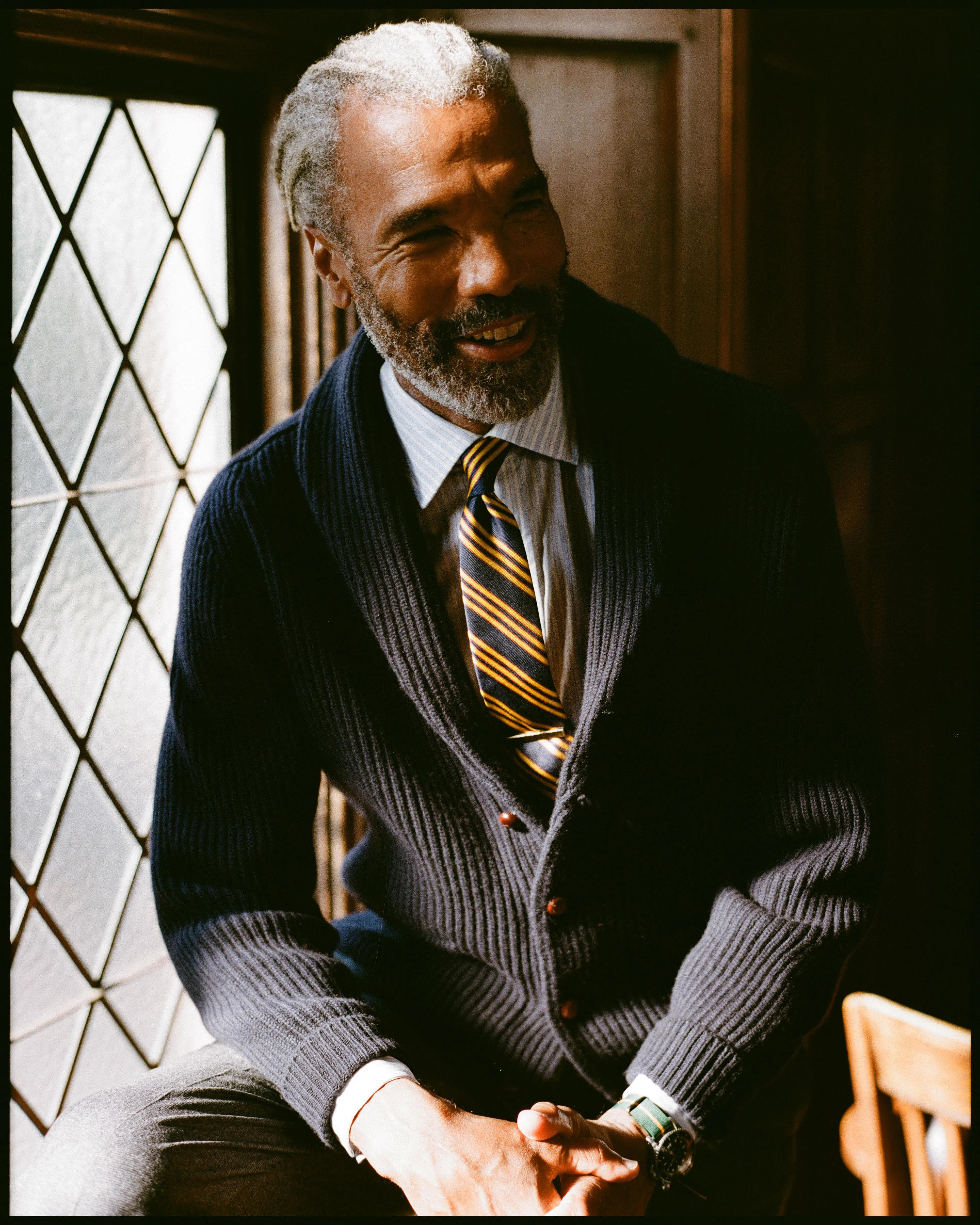 Made-in-USA Thomas Mason Blue Shadow Stripe Poplin Dress Shirt - Classic Fit sold by J. Press product image thumbnail 5