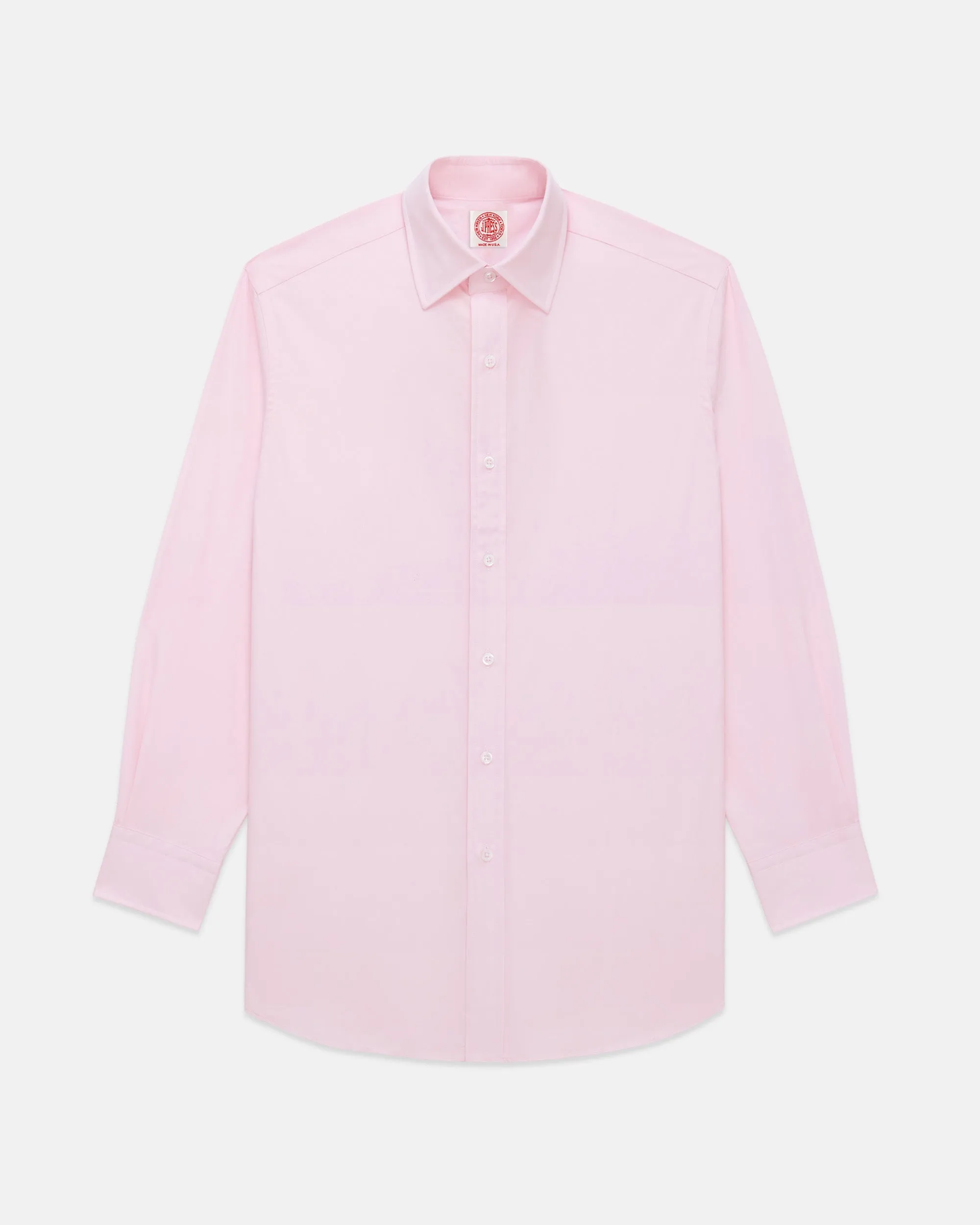 Made-in-USA Thomas Mason Solid Pink Spread Collar Dress Shirt - Classic Fit sold by J. Press product image thumbnail 2