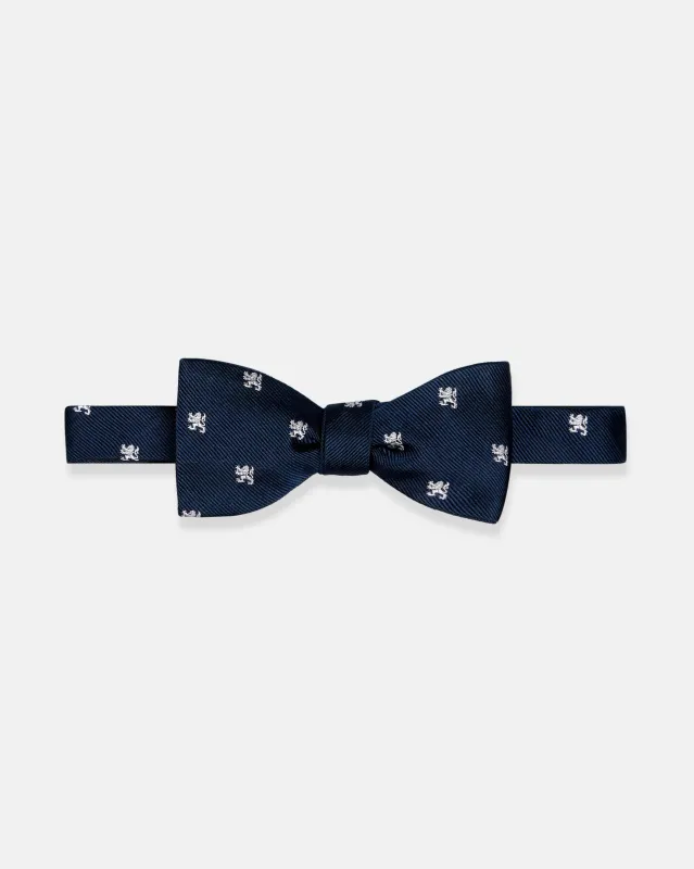 Made-in-England Navy Griffin Navy Club Bow Tie sold by J. Press