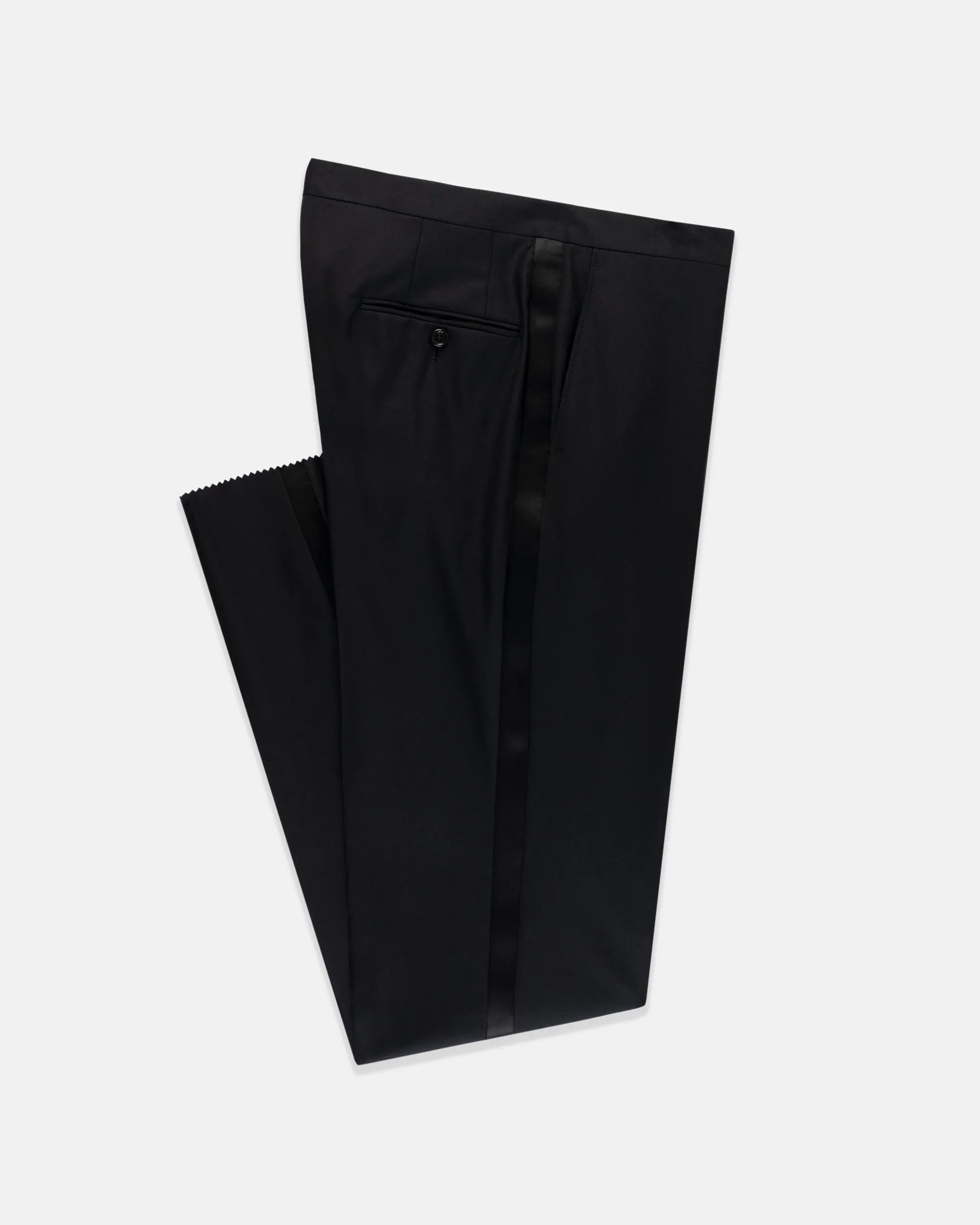 Made-in-USA Formal Worsted Wool Trousers With Grosgrain Braid sold by J. Press