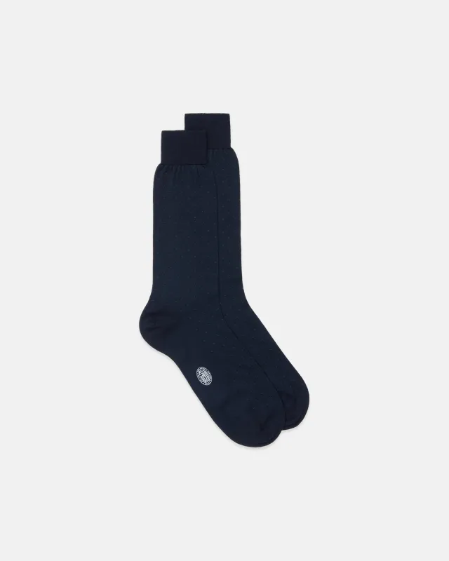 Made-in-Italy Green Mini Polka-Dot Mid-calf Wool Sock sold by J. Press