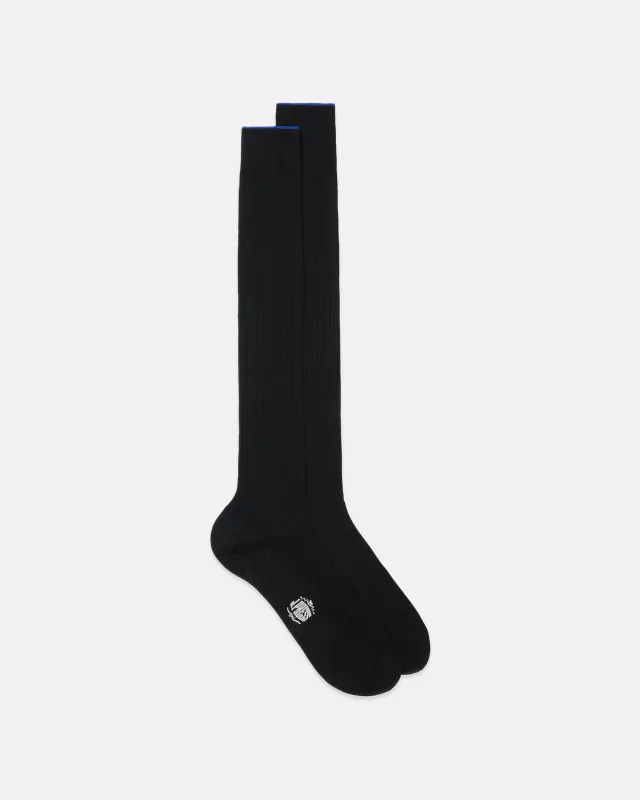 Made-in-Italy Black Over-the Calf Cotton Socks sold by J. Press