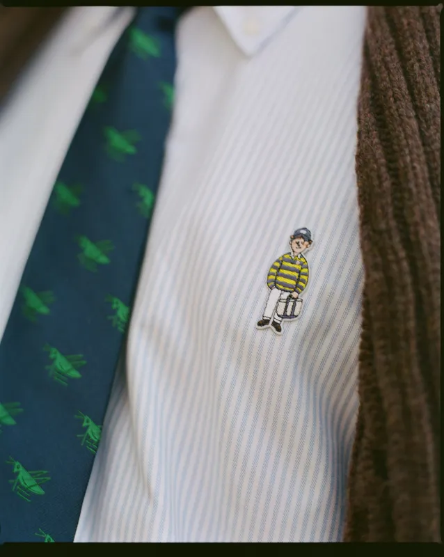 Made-in-USA "Ivy Guy" Blue Striped Oxford Cloth Sport Shirt sold by J. Press