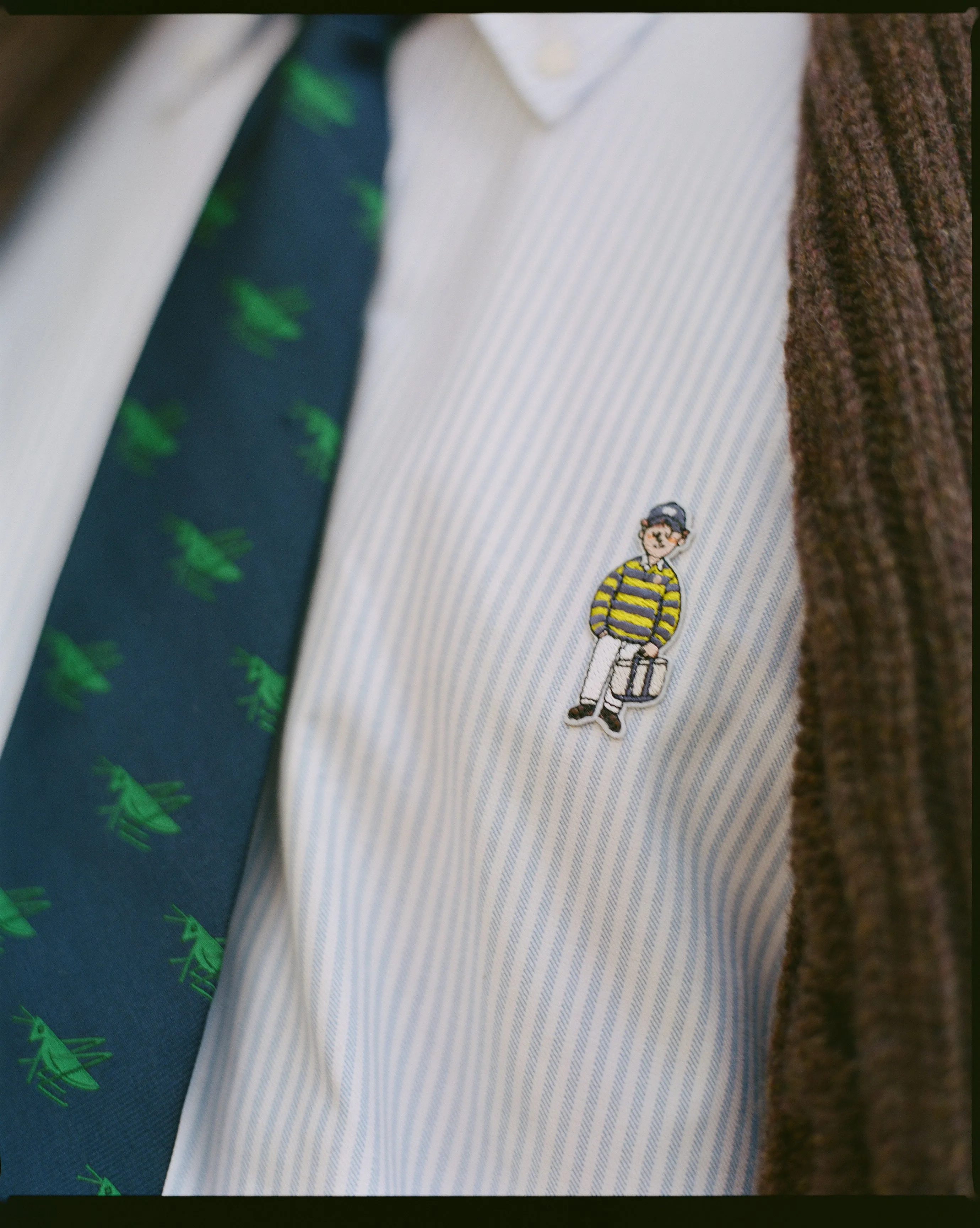 Made-in-USA "Ivy Guy" Blue Striped Oxford Cloth Sport Shirt - Classic Fit sold by J. Press