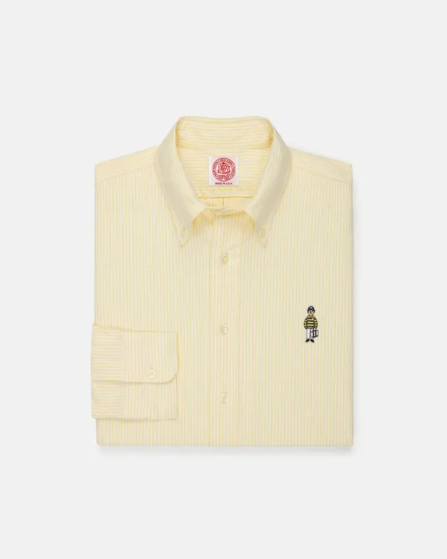 Made-in-USA "Ivy Guy" Yellow University Stripe Oxford Cloth Shirt sold by J. Press