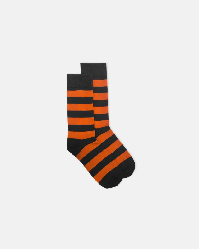 Black & Orange Hoop Stripe Cotton Socks sold by J. Press