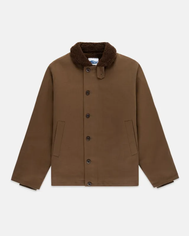 Olive Fleece-lined Canvas Deck Jacket sold by J. Press