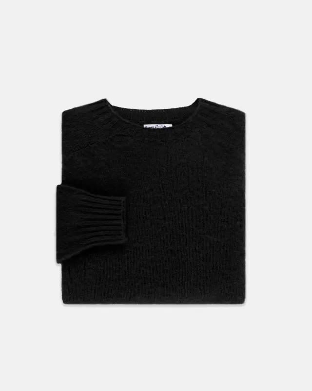 Made-in-Scotland Black Shaggy Dog Sweater  - Trim Fit sold by J. Press