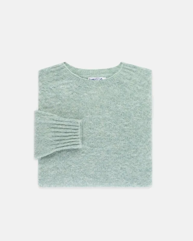 Made-in-Scotland Pale Blue Shaggy Dog Sweater - Trim Fit sold by J. Press