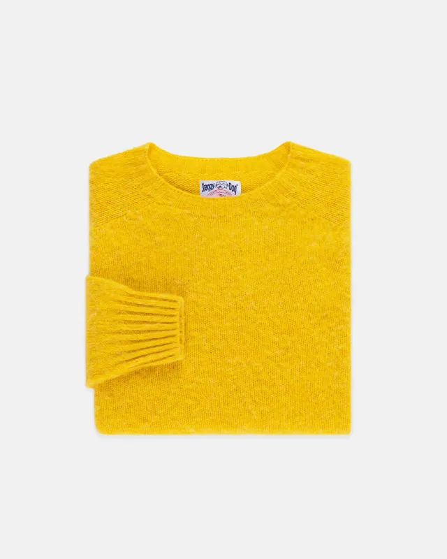 Made-in-Scotland Yellow Shaggy Dog Sweater - Trim Fit sold by J. Press