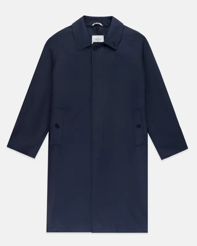 Made-in-England Navy Waterproof Raincoat sold by J. Press