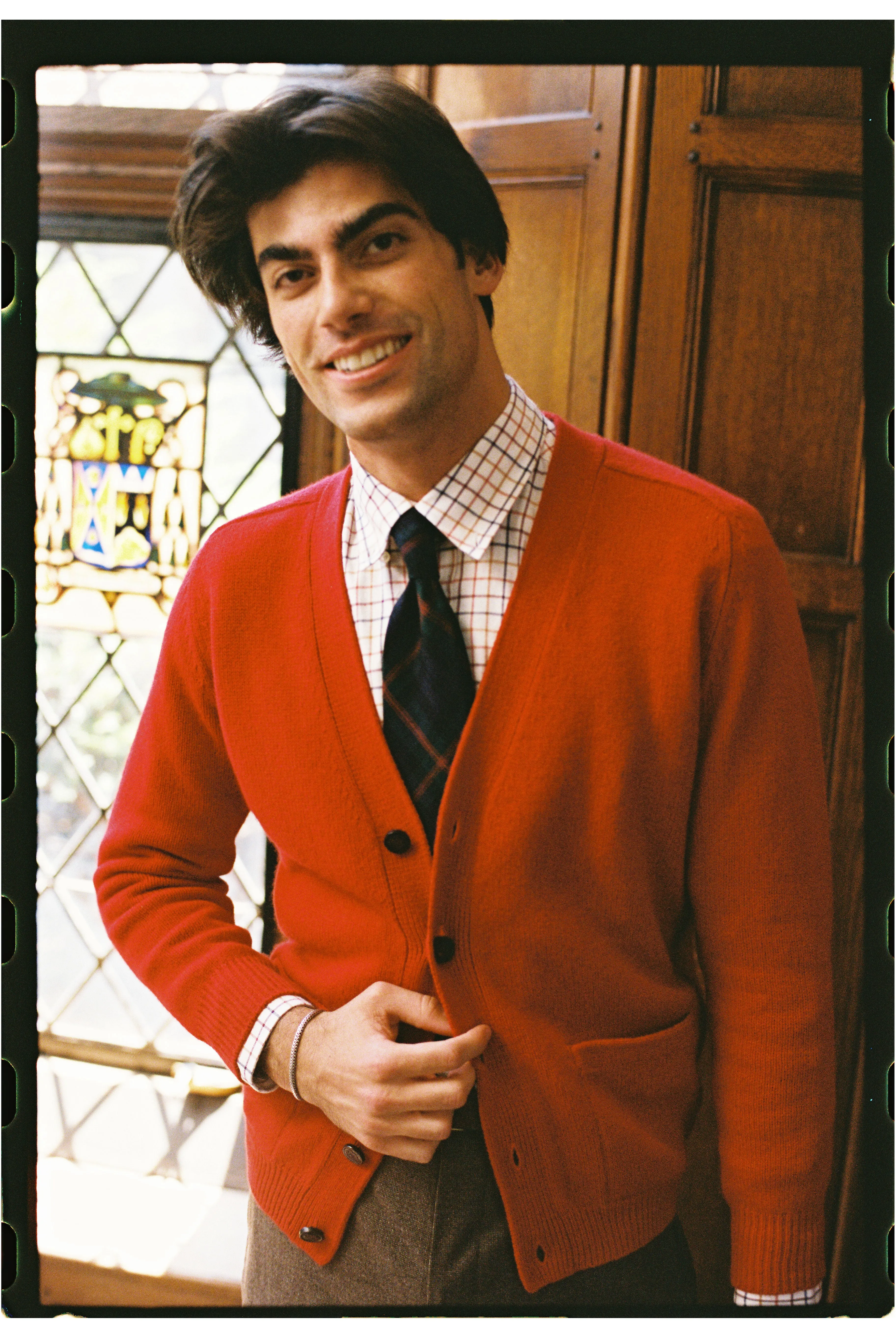 Red Lambswool Cardigan Sweater sold by J. Press product image thumbnail 2