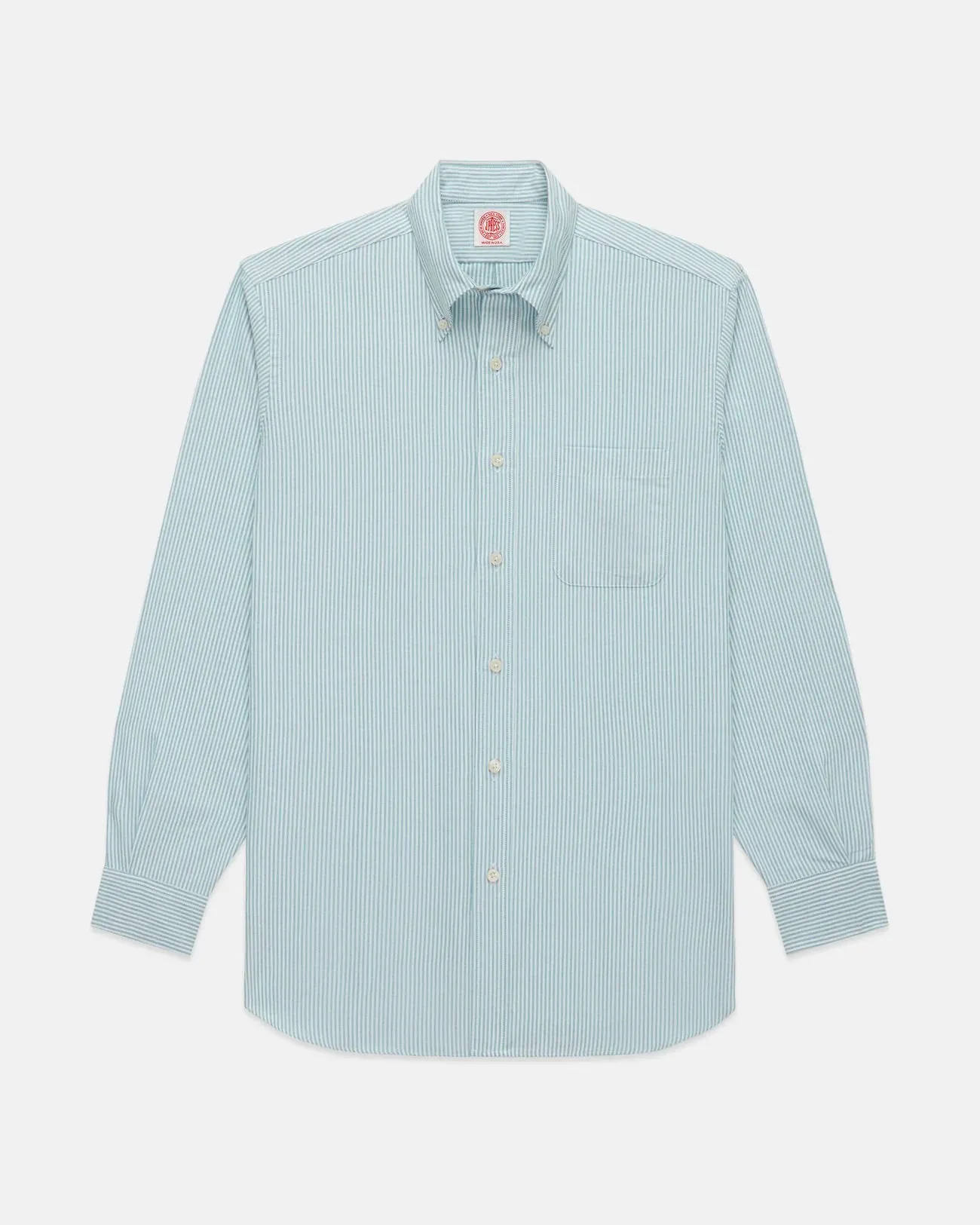 Made-in-USA Green University Stripe Oxford Cloth Shirt - Classic Fit sold by J. Press product image thumbnail 2