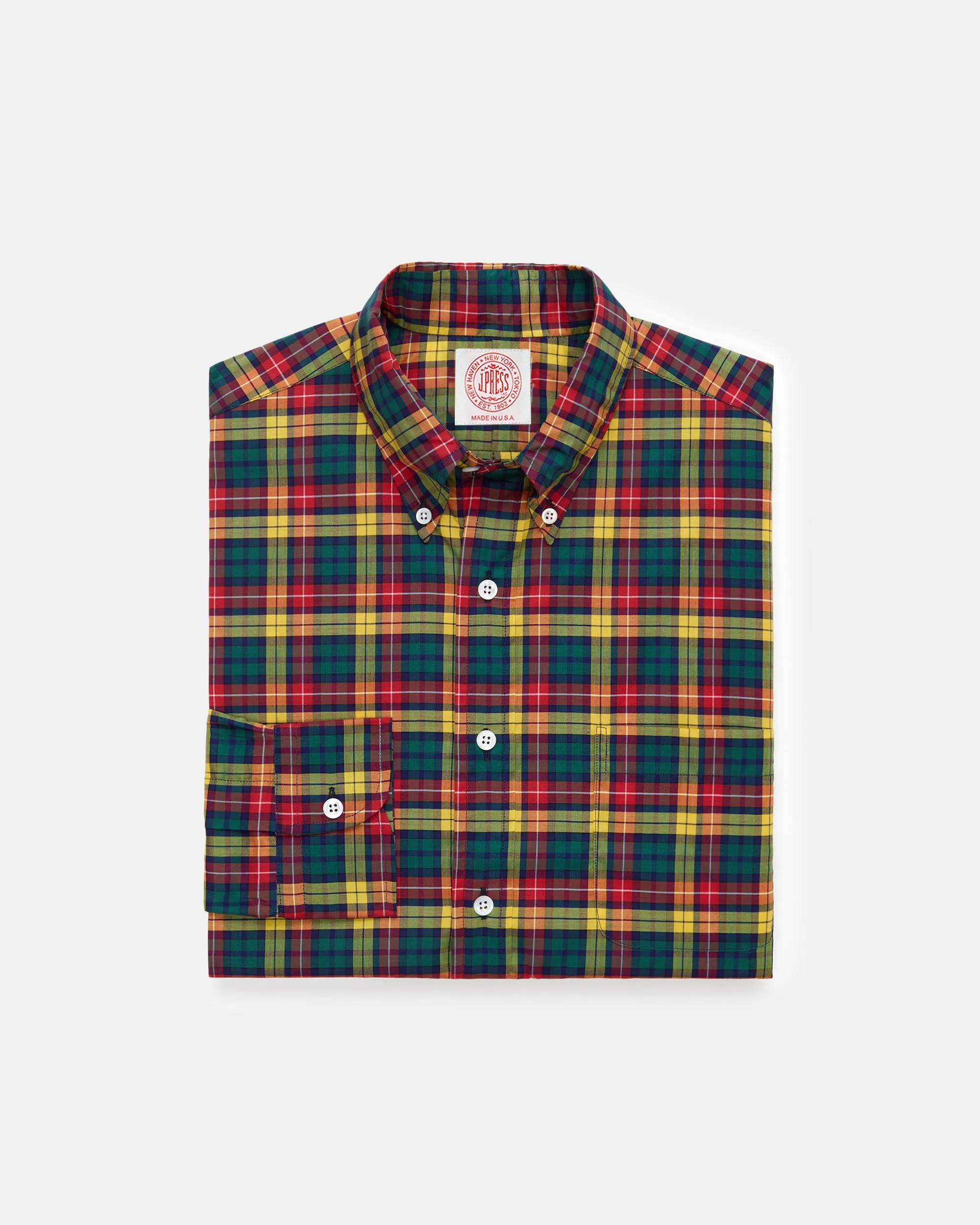 Made-in-USA Thomas Mason Buchanan Tartan Broadcloth Sport Shirt - Classic Fit sold by J. Press