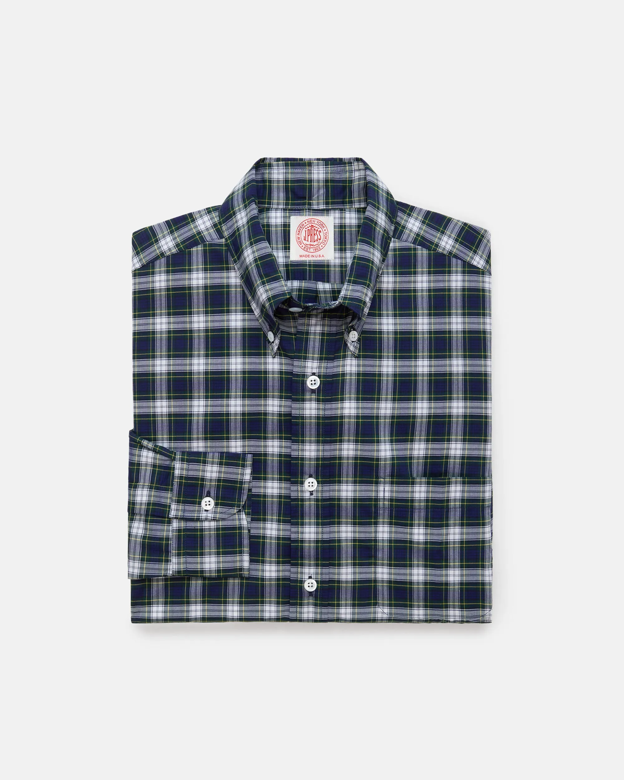 Made-in-USA Thomas Mason Dress Gordon Tartan Broadcloth Sport Shirt - Classic Fit sold by J. Press
